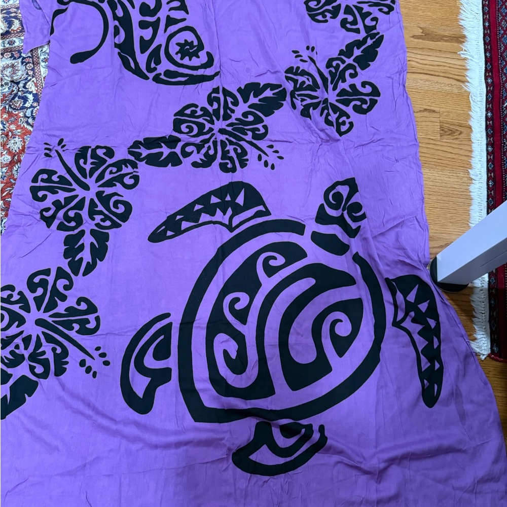 Sarong-Purple and Black Turtle Print Fabric